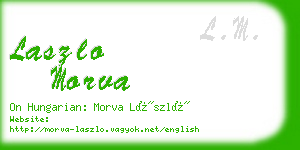 laszlo morva business card